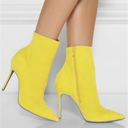 yellow heeled boots